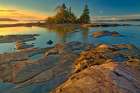 Canada-Ontario-Caron Island and Lake Superior St sunrise-Rossport Art Print